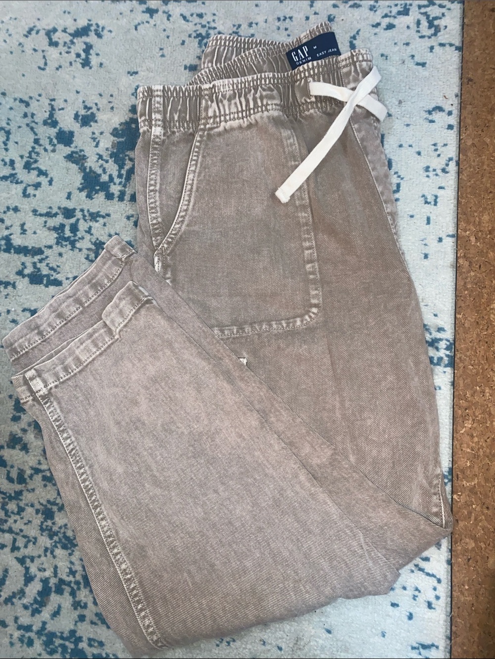 GAP Easy Jean Taupe Washed Drawstring Jogger Pants